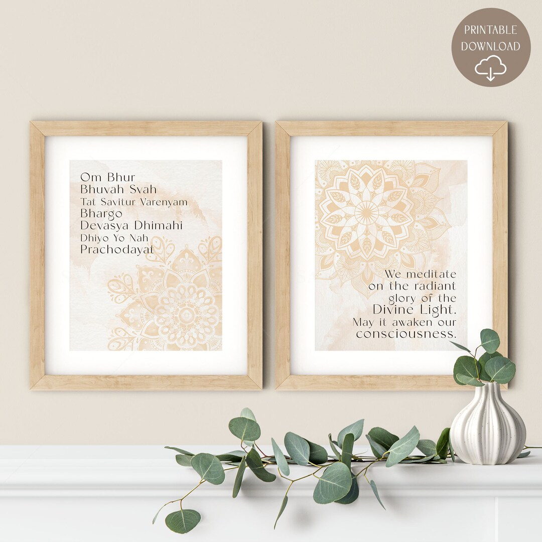 Gayatri Mantra Wall Art: Sanskrit & English Translation (digital ...