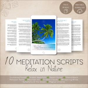 Begeleide meditatiescripts voor ontspanning - natuurthema | Meditatieve oefeningen | Yogalessen | Diepe ademhalingsoefening | Meditatiekaarten
