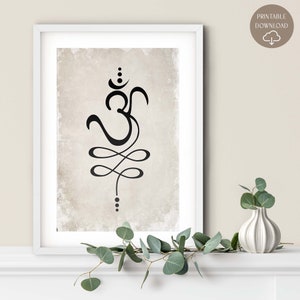 Sanskrit Breathe Meditative Art with Unalome | Yoga Wall Decoration | Om Wall Decoration | Zen Yoga Studio Decoration | Sanskrit Om Symbol