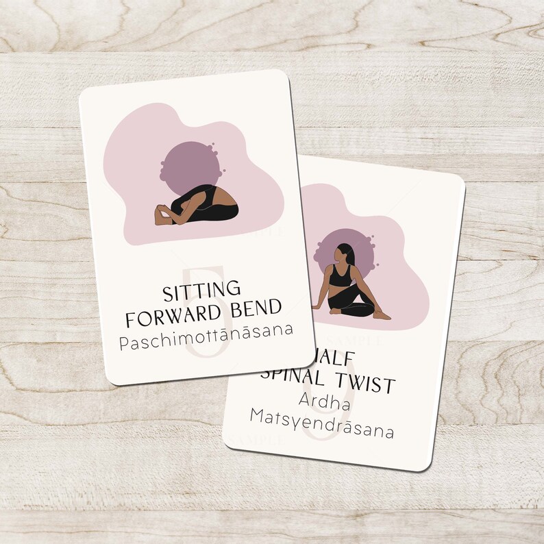 thumbnail image 2 of Yoga Asanas Card Deck – 70 Premium Illustrated Cards With Hatha Yoga Poses Sequences & Pranayama. With Benefits And Teaching Cues – Flash Cards For 2 of 9