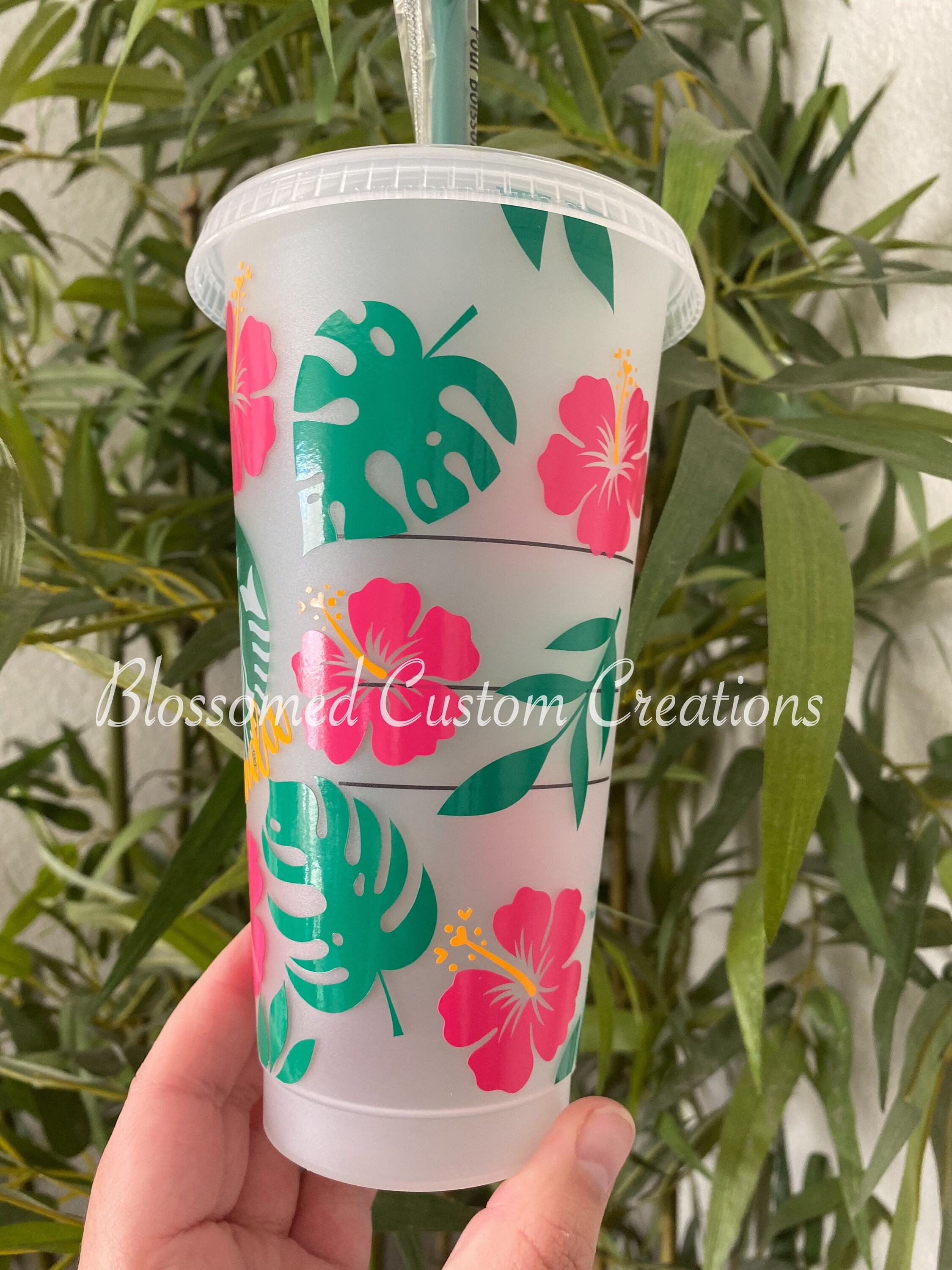 Hibiscuscup Flower Cup Pink Green Summer Tropical 