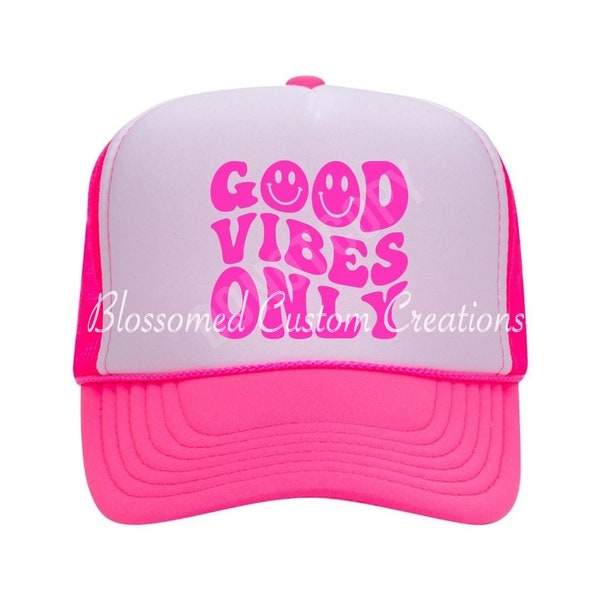 Smiley Trucker Hat Neon Pink main image 0