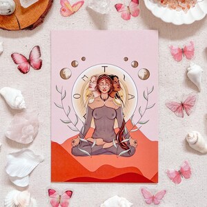Faites confiance à votre intuition | Déesse | Impression d'art | Illustration | Poster décoratif mural | Cadeau spirituel | Tarot lunaire lunatique éthéré rêveur