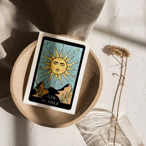 The Sun Tarot Card Print Astrology Tarot Cards Il Sole Zodiac A4 & A5 image 3