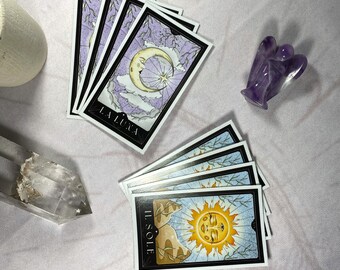 Tarot Card Vinyl Waterproof Stickers | The Moon Tarot Card | The Sun Tarot Card | Spiritual Sticker