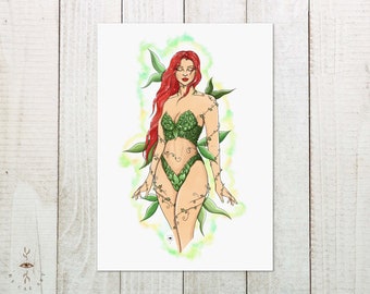 Poison Ivy Art Print | DC Comic Art | Feminism Art | Goddess Art
