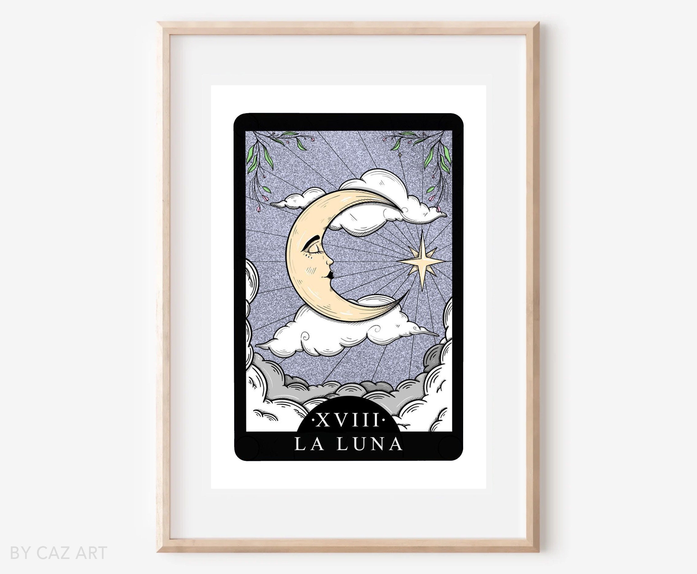 SALE The Moon Tarot Card Print | SALE | La Luna | Tarot Cards | Astrology | Zodiac | A4 & A5