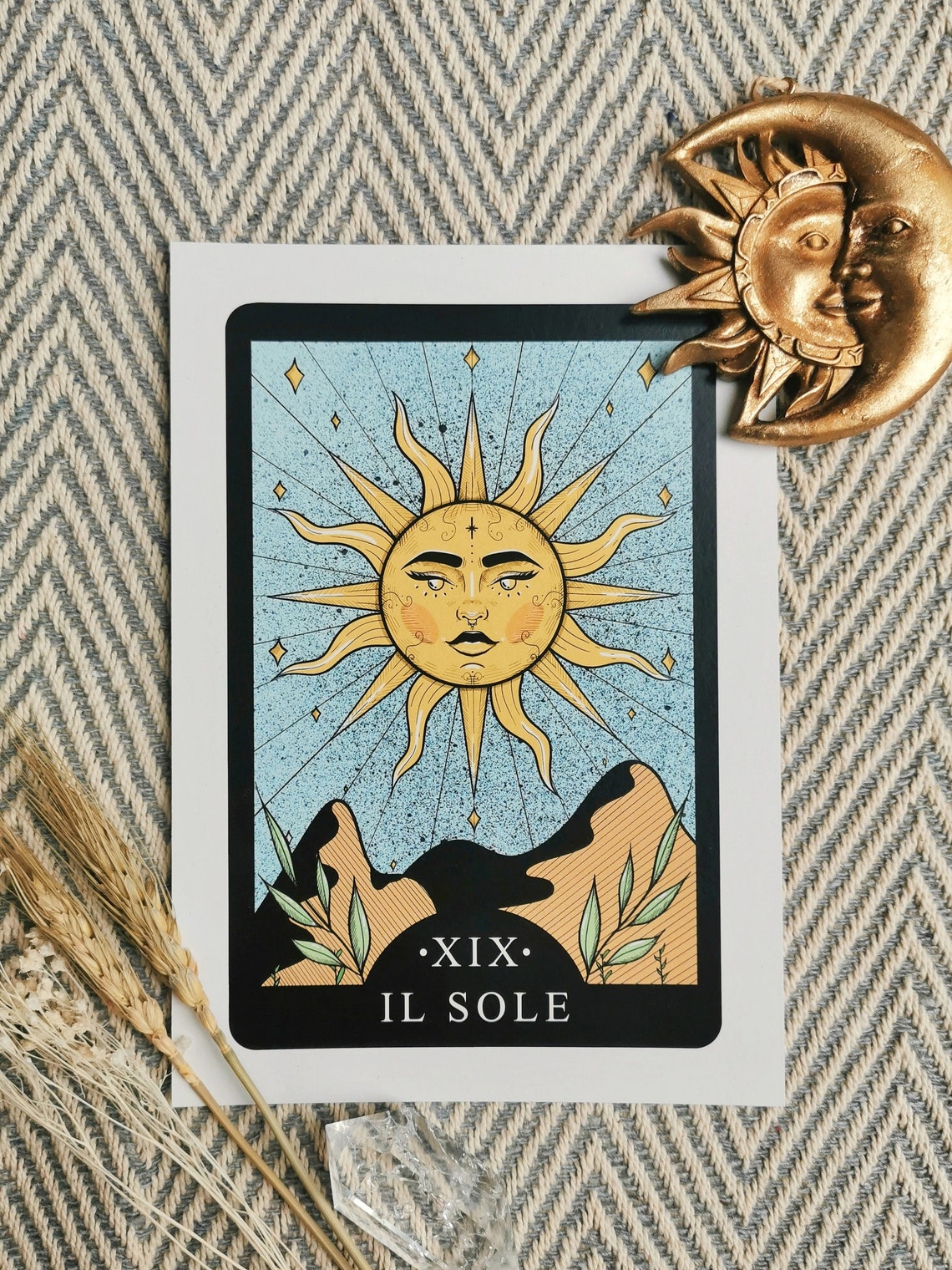Set of 2 Sun and Moon Tarot Card Prints Tarot Card The Sun Etsy