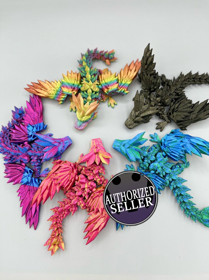 Articulated Winged Crystal Gem Dragon image 1