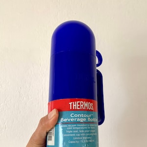 Vintage Thermos Cobalt Blue insulated leak-proof water bottle - Made in Canada - 15.5oz