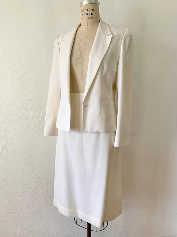 Vintage Pierre Cardin White 2pc Summer Suit with B