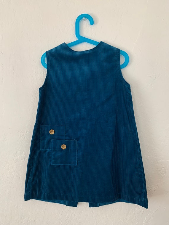 Vintage Deadstock Turquoise Cotton Corduroy Kids … - image 6