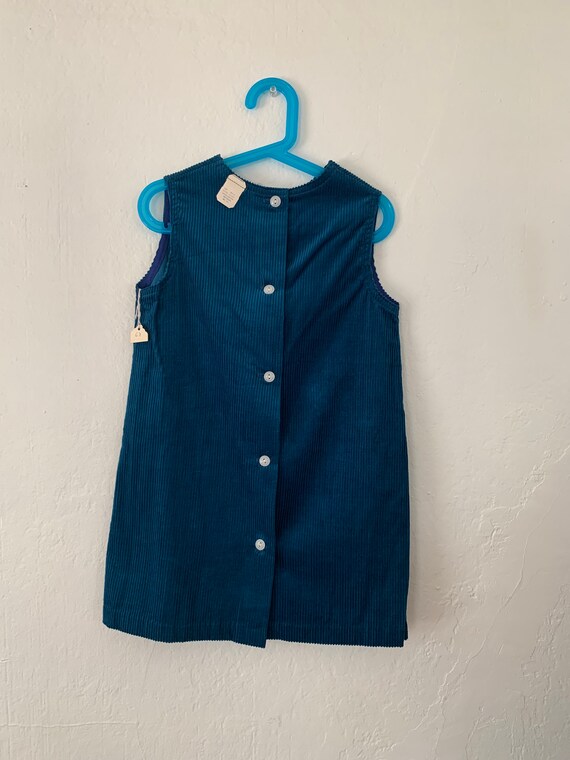 Vintage Deadstock Turquoise Cotton Corduroy Kids … - image 4