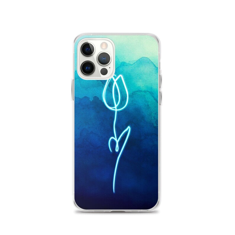 Gift for her Water Zen Phone Water color Tulip Flower Art Graphic iPhone Case Peaceful Gift for him