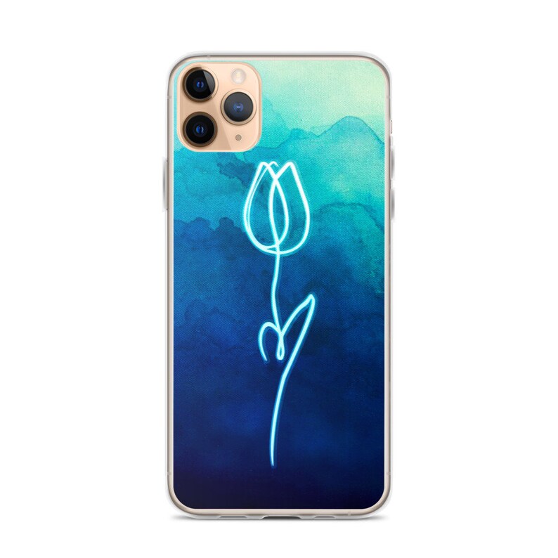 Gift for her Water Zen Phone Water color Tulip Flower Art Graphic iPhone Case Peaceful Gift for him