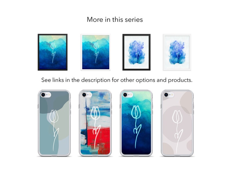 Gift for her Water Zen Phone Water color Tulip Flower Art Graphic iPhone Case Peaceful Gift for him