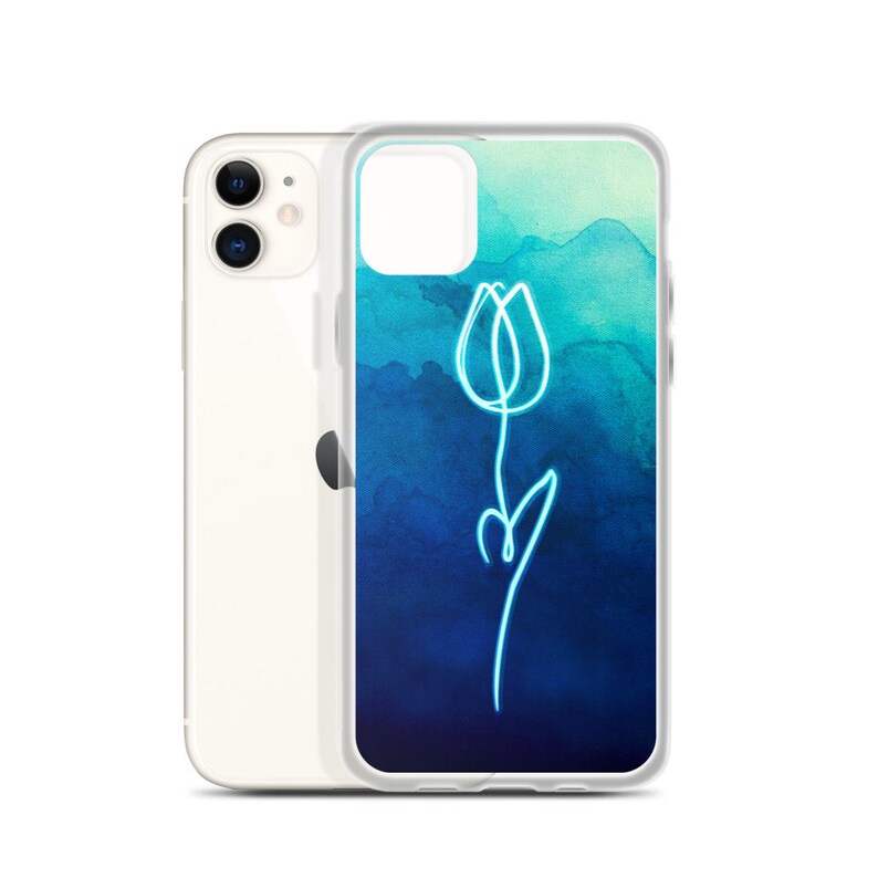 Gift for her Water Zen Phone Water color Tulip Flower Art Graphic iPhone Case Peaceful Gift for him