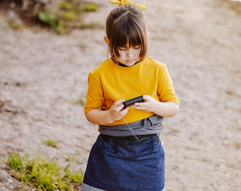 T1 Diabetic Toddler Denim Skirt / T1D Youth skirt / Type 1 Diabetes Awareness / Type One Diabetes Kids Wear