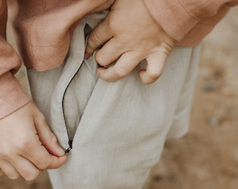 Linen Shorts / T1D Kids Shorts for Summer/linen shorts with pockets, children size 3-12Y