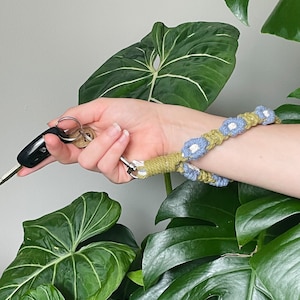 Pulsera de llavero Boho Macrame Floral Daisy