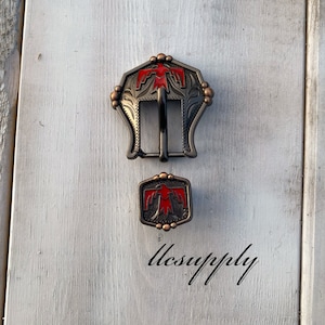 3/4&quot; Red Thunderbird Buckle, Tack Making Buckle, Leather Crafting Hardware, Thunderbird Hardware, Tack Buckle