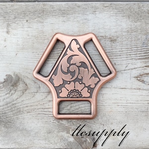 Horseshoe Brand Copper Center Plate, Tack Making Hardware, Leather Crafting, Leather Hardware, Martingale Center Plate