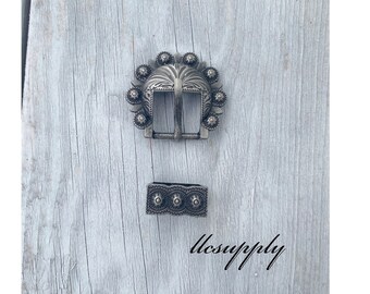 3/4" Antique Silver Berry Buckle with Keeper