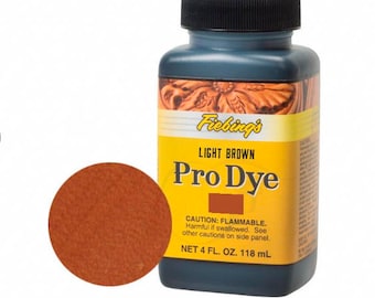 Light Brown Pro Dye, Fiebings Pro Dye, Leather Dye, Leather Crafting Dye, Oil Dye 4oz, Tack Making Dye