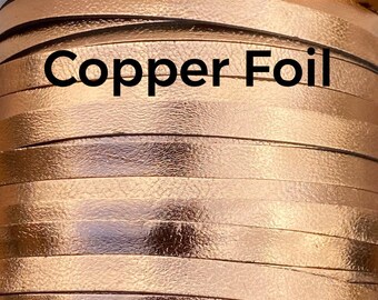 Copper Foil 5MM Genuine Kangaroo Buckstitch Lace, Tack Making, Show Leads, Buckstitch Lace, Leather Lace