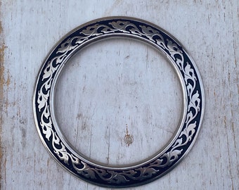 Horse Shoe Brand Center Ring, Jeremiah Watt Hardware, Breast Collar Ring, Stainless Steel, Tack Making Hardware