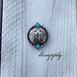 Turquoise Stone Thunderbird Concho, Leather Crafting, Crafting Concho, Replacement Concho, Tack Making Hardware