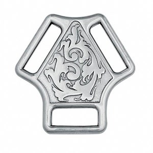 Jeremiah Watt Center Plate, Stainless Steel, Tack Making, Leather Crafting Hardware, Breast Collar Center Plate. 3 Way Buckle