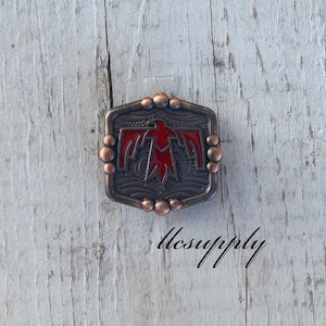 Red Thunderbird Concho, Tack Making Hardware, Leather Crafting Concho, Replacement Western Concho, Screw Back