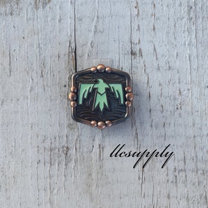 Aqua Thunderbird Concho, Leather Crafting Concho, Tack Making Hardware, Replacement Conchos