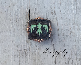 Aqua Thunderbird Concho, Leather Crafting Concho, Tack Making Hardware, Replacement Conchos