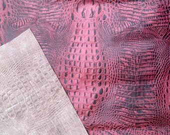 Merlot Embossed Gator, Genuine Leather, Leather Crafting, Leather Crafting Supplies, Western Leather, Leather Sheets