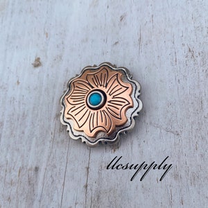Rose Gold Flower Concho, Tack Making Hardware, Leather Crafting Concho, Replacement Concho, 1.5"