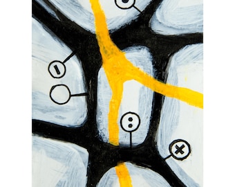 Dipinto ORIGINALE ACEO opera d'arte unica OOAK miniatura astratta quadro moderno regalo di compleanno elegante dipinto a mano arte da parete da collezione N. 489