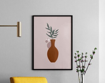 Tall vase print / Art print / A4 art print / Illustration print / Wall Decor / Matt / Glossy / Wall Art / Minimalist Print / Aesthetic