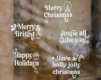 Christmas Decal Pack, Christmas Window Decal, Christmas Decor, Xmas Decorations, Christmas quote decals, Retail window decal, Xmas stickers