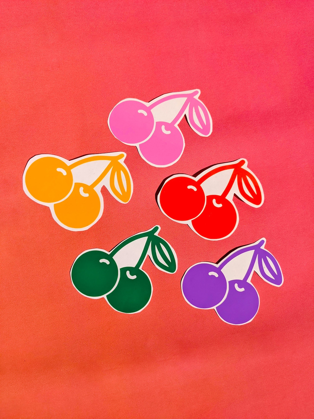 Cherries Vinyl Decal / Spring Vinyl Decal / Retro Vinyl Decal/ Wall