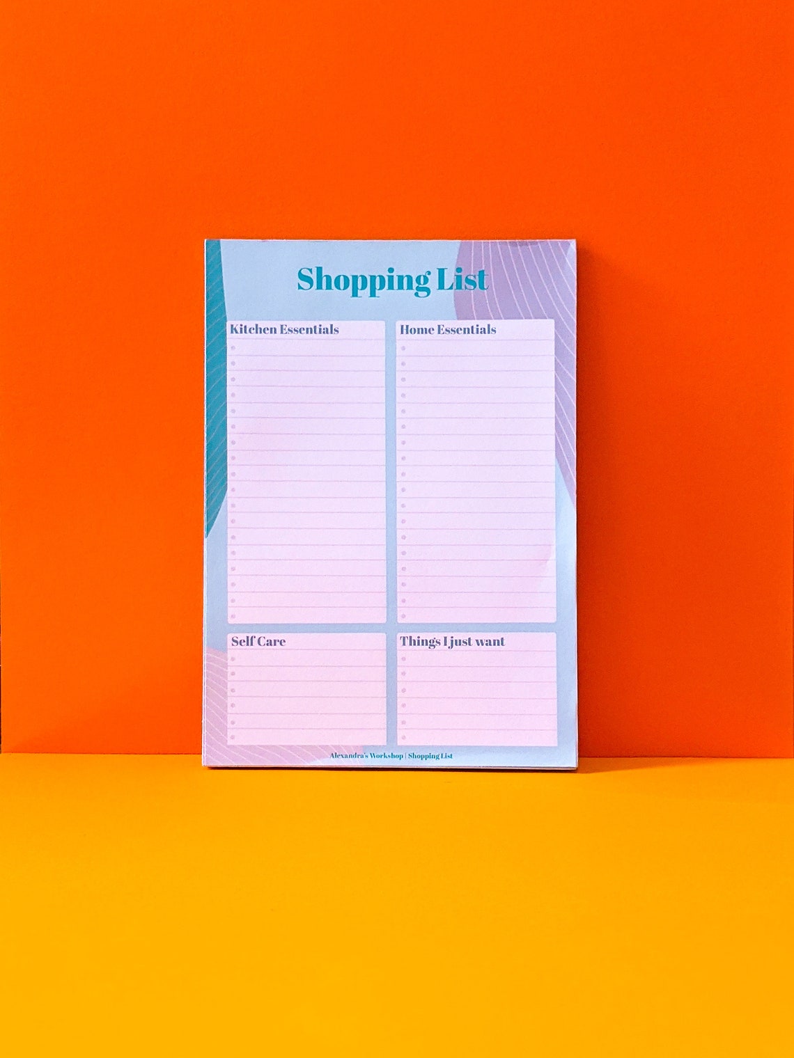 Shopping List / Tearoff notepad / A5 planner notebook / Etsy