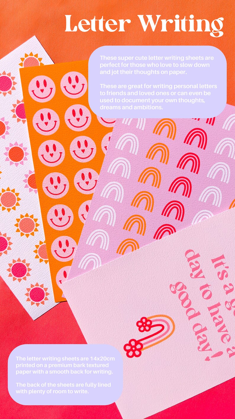 Letter Writing Paper /letter Writing Sets /pen Pal Stationery Etsy