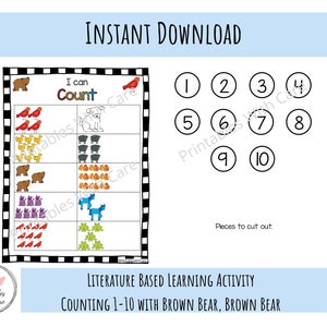 Conteggio stampabile, Conteggio 1-10, Matematica, Stampabile, Attività prescolare, Bambino piccolo, Scuola domiciliare, Scuola materna, Raccoglitore occupato, Raccoglitore di apprendimento, centro