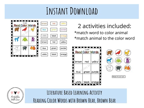 Learning Color Words Printable Preschool Learning Activity - Etsy