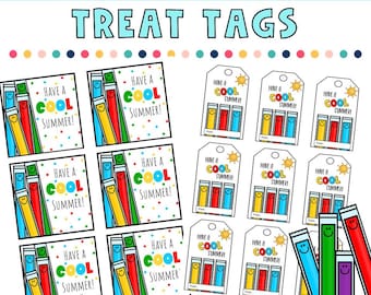 Etiquetas de regalo de fin de año "Que tengas un verano genial", etiquetas de regalo para estudiantes, paleta helada, verano, regalo para maestros y estudiantes, verano genial, último día de clases