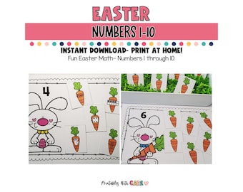 Conteo De Pascua, Matemáticas De Pascua, Imprimibles De Pascua, Aprendizaje De Números, Juego Preescolar, Imprimibles De Pascua Para Niños, Preescolar, Educación En Casa