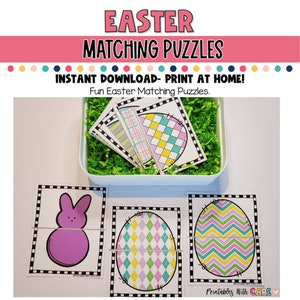 Easter Matching Game, Matching Activity, Easter Puzzle, Easter Printables, Easter for Kids, Preschool, Homeschool, Matching Game Printable