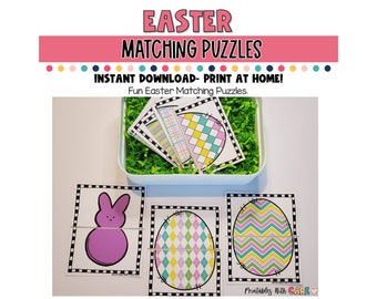 Juego de correspondencias de Pascua, Actividad de correspondencias, Rompecabezas de Pascua, Imprimibles de Pascua, Pascua para niños, Preescolar, Educación en casa, Juego de correspondencias imprimible