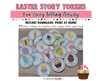Fichas de historia para niños, Tarjetas de historia de Pascua, Narración de cuentos, Juego imaginativo, Tarjetas de historia, Cuéntame una historia, Juego creativo, Actividad para niños, Juego